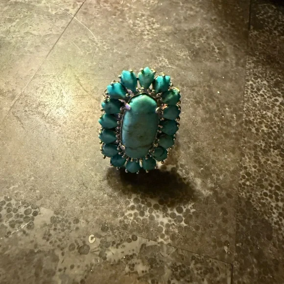 Kendra Scott Teal and Silver Ring - Picture 2 of 3